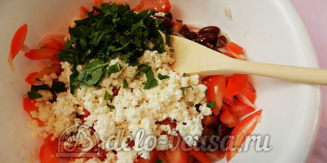 Рецепт салата с фасолью и помидорами барселона