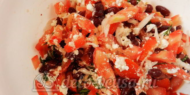 Рецепт салата с фасолью и помидорами барселона