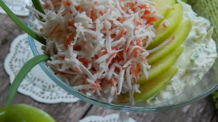 Рецепт Салата с крабовыми палочками и яблоком