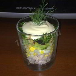 Рецепт Салата с курицей слоями