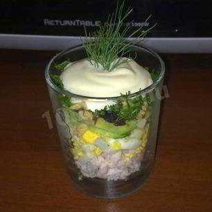 Рецепт Салата с курицей слоями