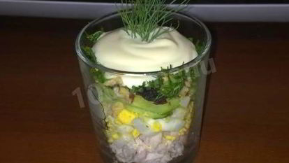 Рецепт Салата с курицей слоями