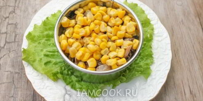 Рецепт салата с маринованными шампиньонами