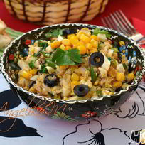 Рецепт Салата с тунцом, рисом и кукурузой