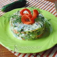 Рецепт Салата с тыквой и свежими огурцами