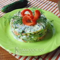 Рецепт Салата с тыквой и свежими огурцами