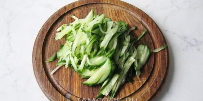 Рецепт салата с тыквой и свежими огурцами