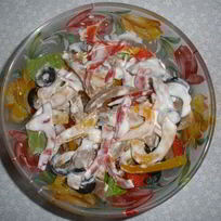 Салат с языком и перцем