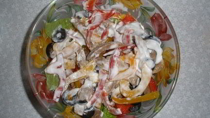 Рецепт Салата с языком и перцем