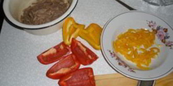 Рецепт салата с языком и перцем