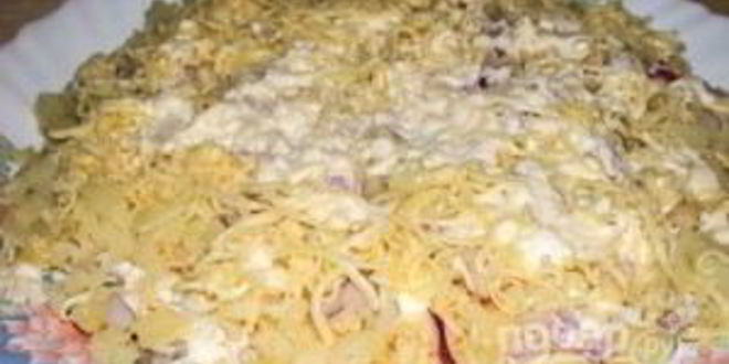 Рецепт салата слоеного с курицей