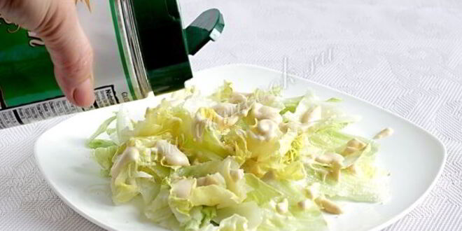 Рецепт салата цезарь с копченой курицей