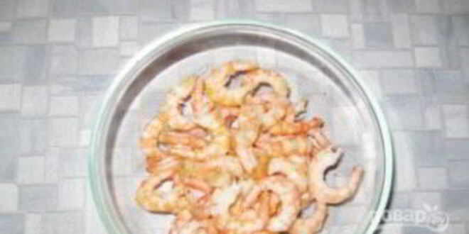 Рецепт салата цезарь с креветками