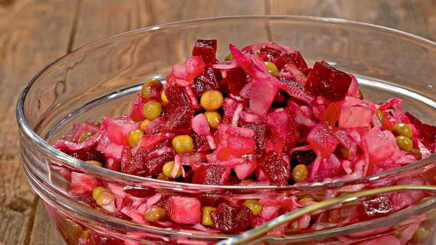 Рецепт салата винегрет с квашеной капустой