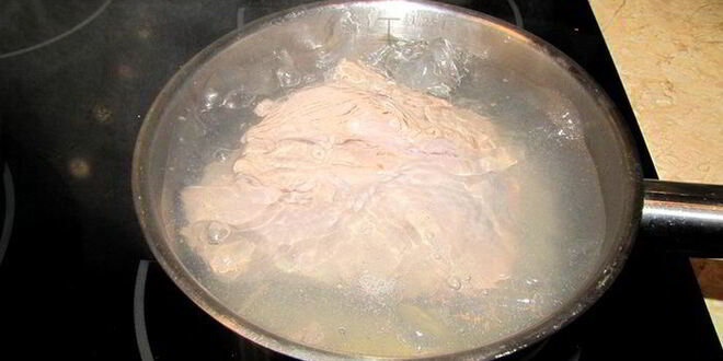 Рецепт телятины, маринованной в соусе винегрет с репчатым луком