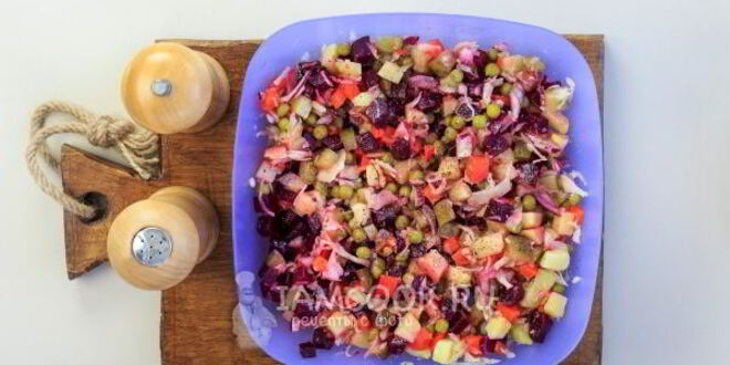 Рецепт винегрета классического с горошком