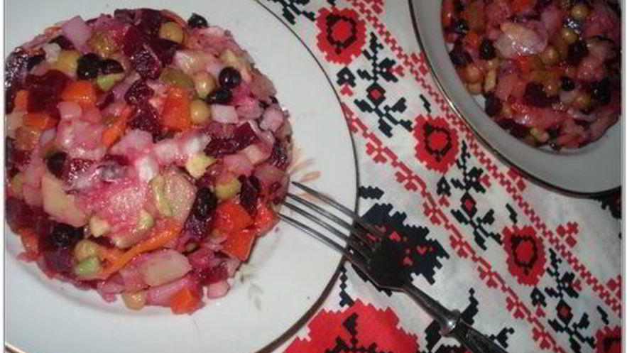 Рецепт винегрета с черной фасолью