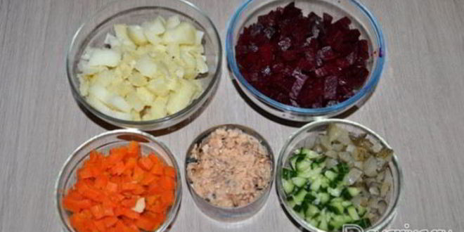 Рецепт винегрета с горбушей