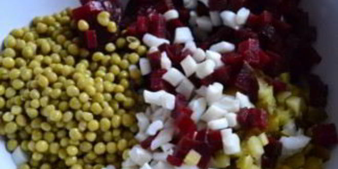 Рецепт винегрета с кальмарами