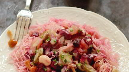 Рецепт Винегрета с капустой, грибами и заправкой без масла