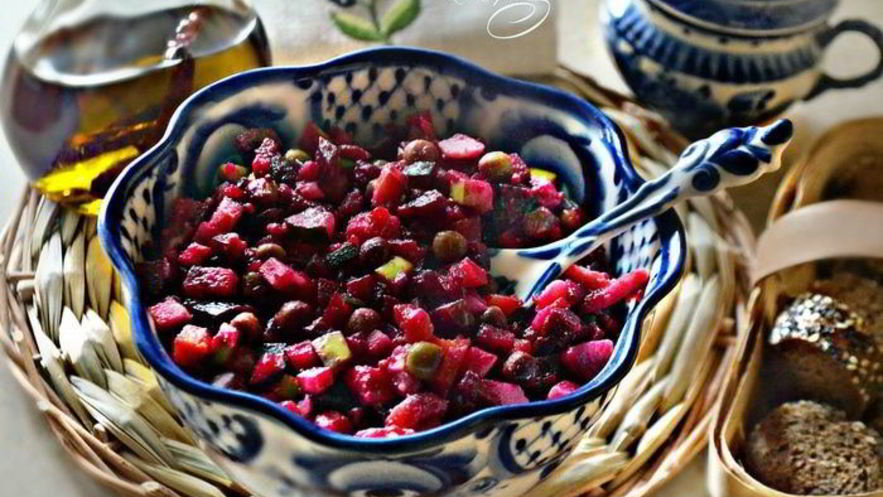 Рецепт винегрета со слабосоленым лососем