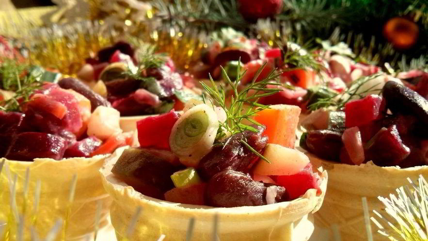 Рецепт винегрета в тарталетках