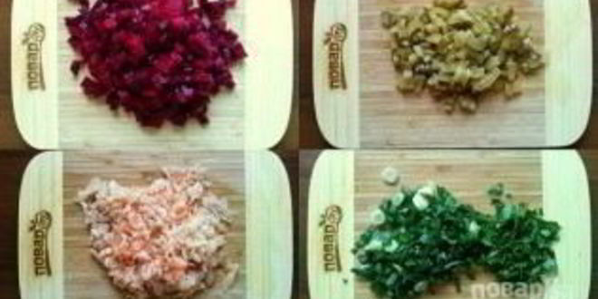 Рецепт винегрета в тарталетках