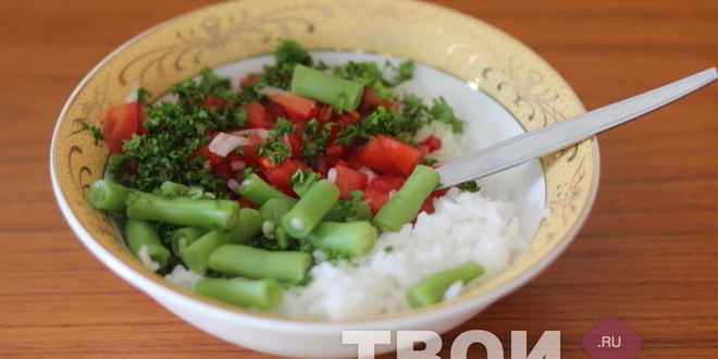 Рецепт зеленого салата с рисом
