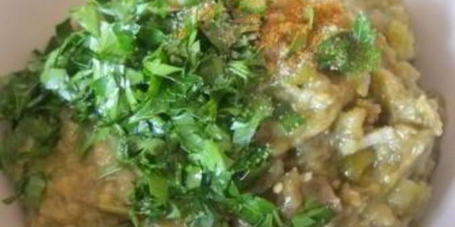 Рецепт дипа из запеченных баклажанов и перца