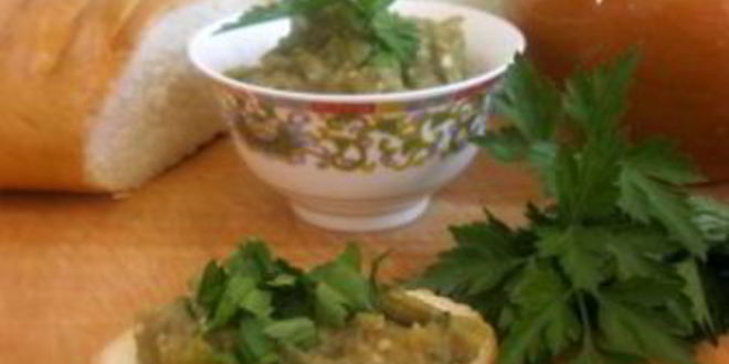 Рецепт дипа из запеченных баклажанов и перца