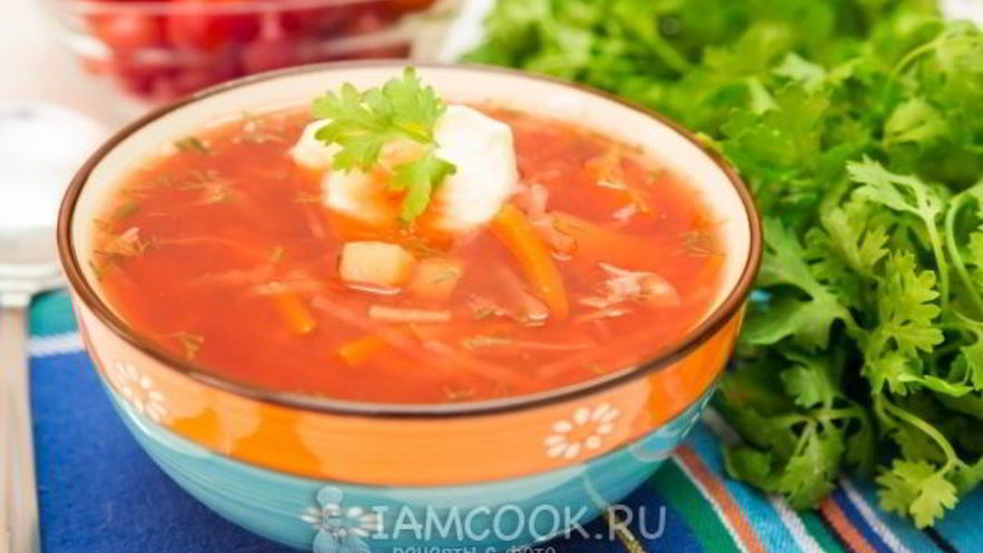 Рецепт борща диетического без зажарки