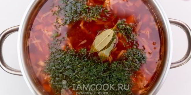 Рецепт борща диетического без зажарки
