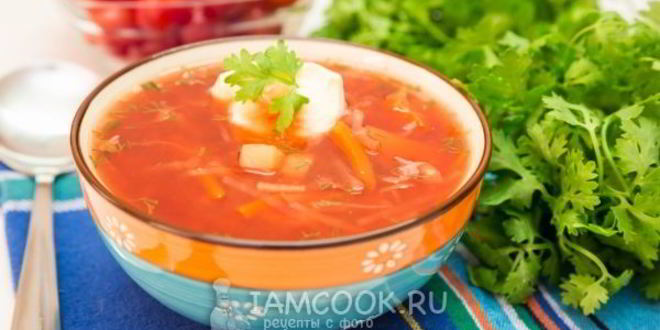 Рецепт борща диетического без зажарки