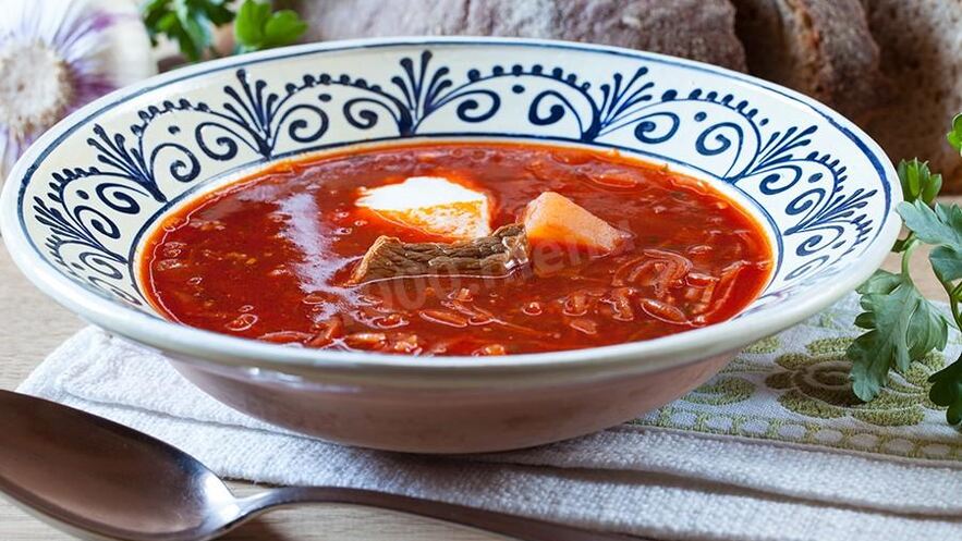 Рецепт борща классического с салом, говядиной и картошкой