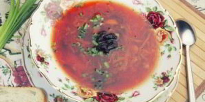 Рецепт борща с грибами и черносливом