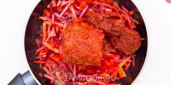 Рецепт борща с консервированной фасолью