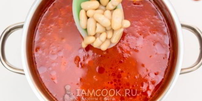 Рецепт борща с консервированной фасолью