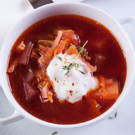 Рецепт Борща с куриной грудкой и грибами