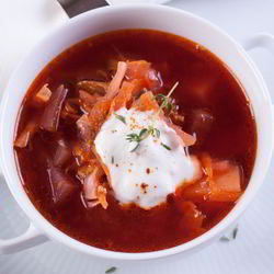 Рецепт Борща с куриной грудкой и грибами