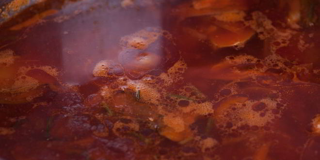 Рецепт борща с куриной грудкой и грибами