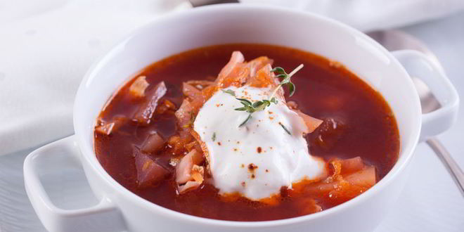 Рецепт борща с куриной грудкой и грибами