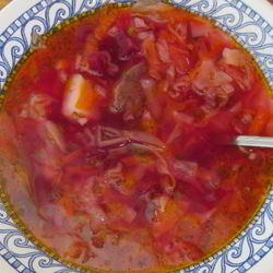 Рецепт Борща с тушенкой и помидорами