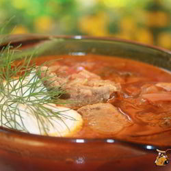 Рецепт Борща с виноградными листьями