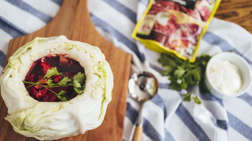 Рецепт борща в капусте