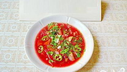 Рецепт Летнего борща с кабачками