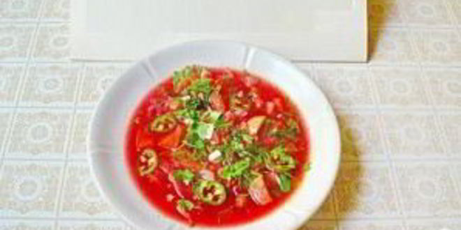 Рецепт летнего борща с кабачками