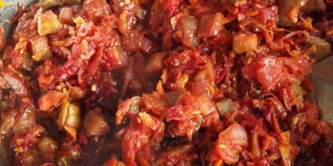 Рецепт постного борща с баклажанами