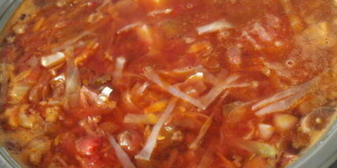 Рецепт постного борща с баклажанами