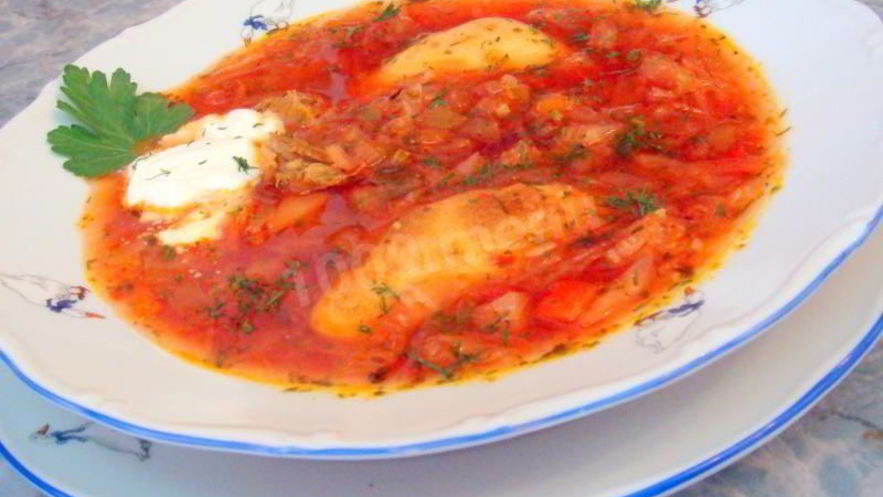 Рецепт украинского борща с ушками