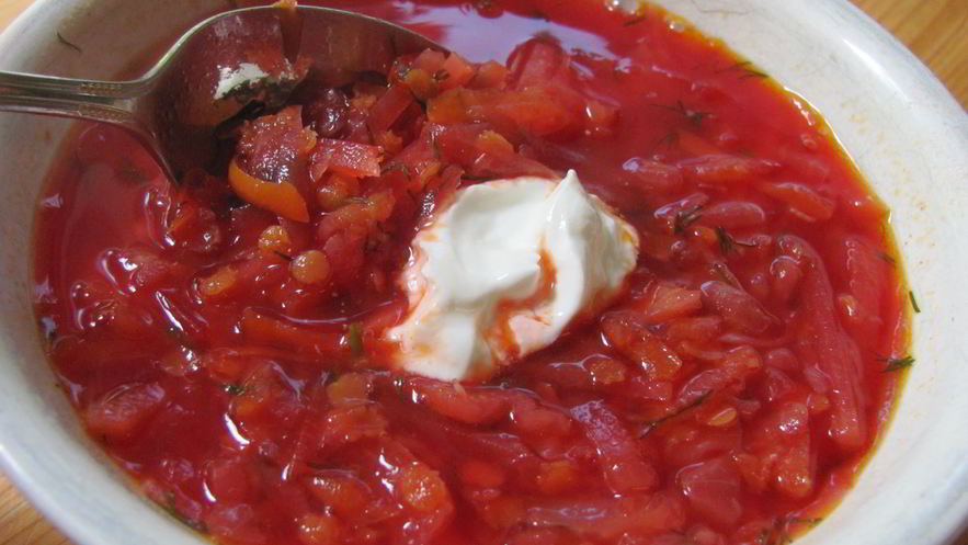 Рецепт вегетарианского борща с чечевицей